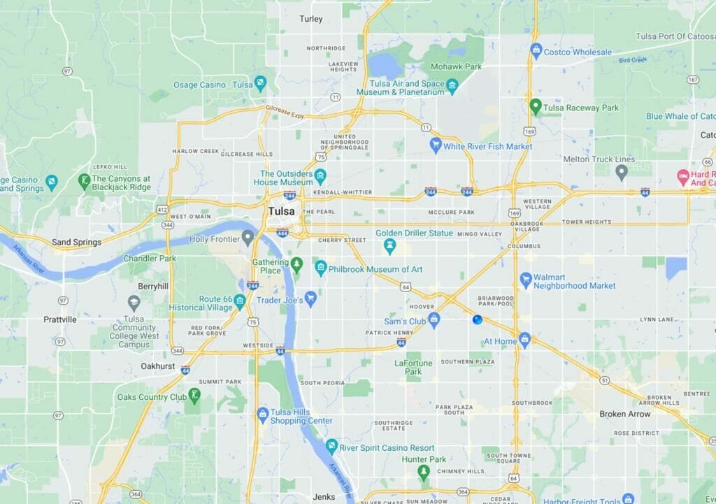 service area map Betterment Roofing & Construction Tulsa